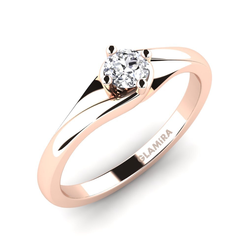 Køb Forlovelsesring Alfrida i 0.25 Karat Rund snit 375 Rødguld Diamant ...