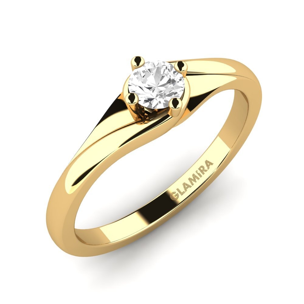 14ct Yellow Gold White sapphire Engagement Ring Alfrida