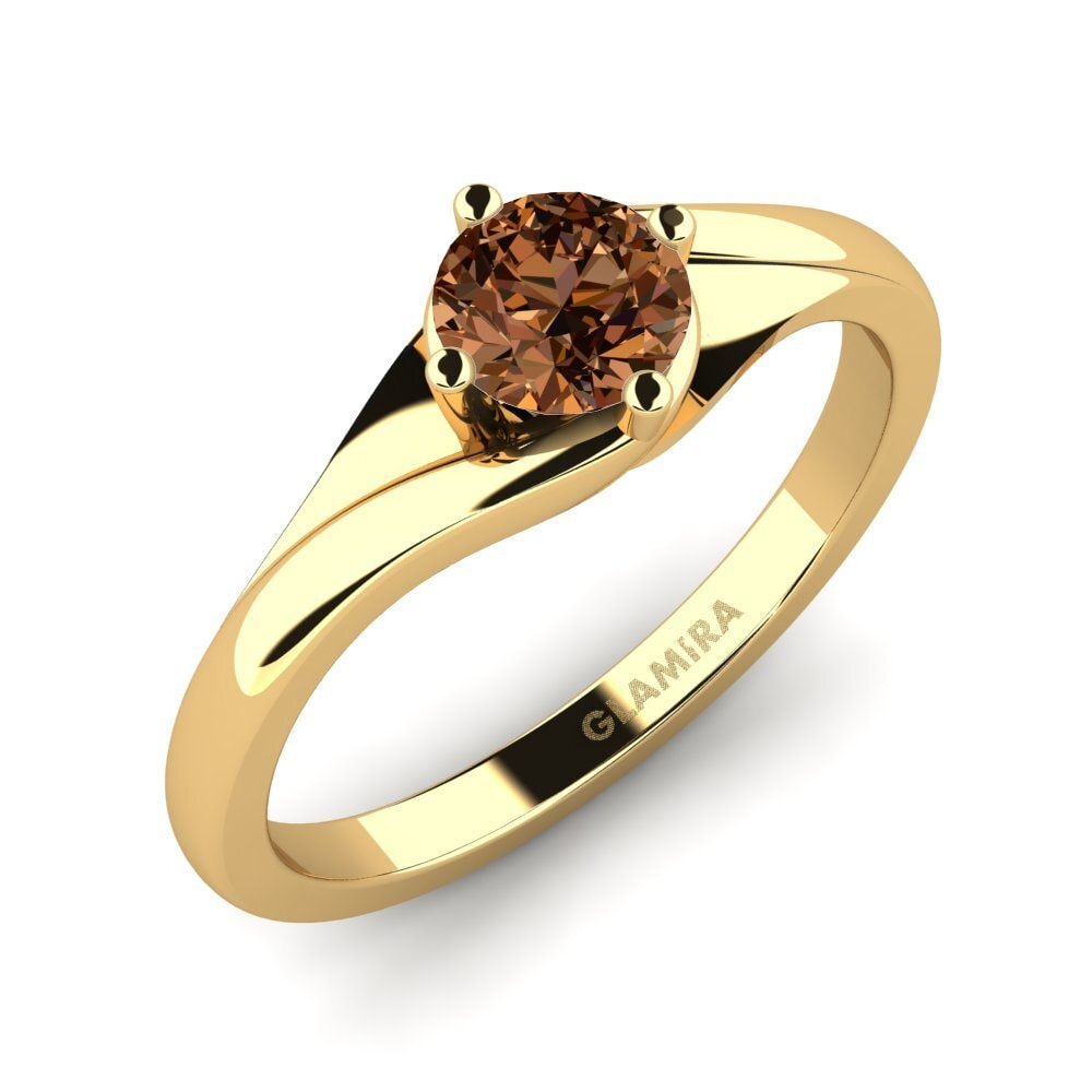18k Oro Amarillo Anillo de compromiso Alfrida 0.5 crt