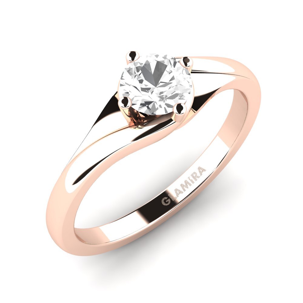 14ct Rose Gold White sapphire Engagement Ring Alfrida 0.5 crt