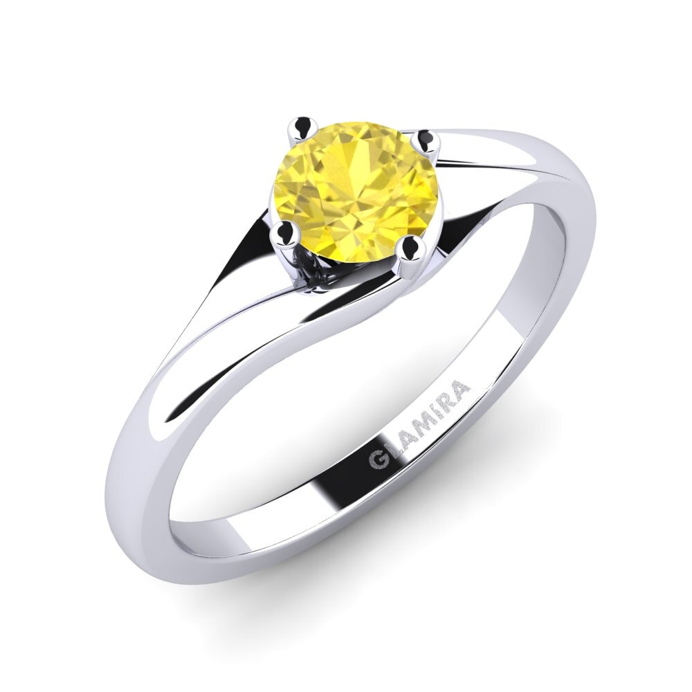 Yellow Sapphire Engagement Ring Alfrida 0.5 crt