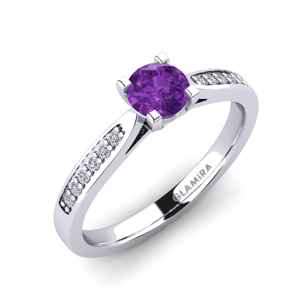 Round Amethyst Engagement Ring Alina