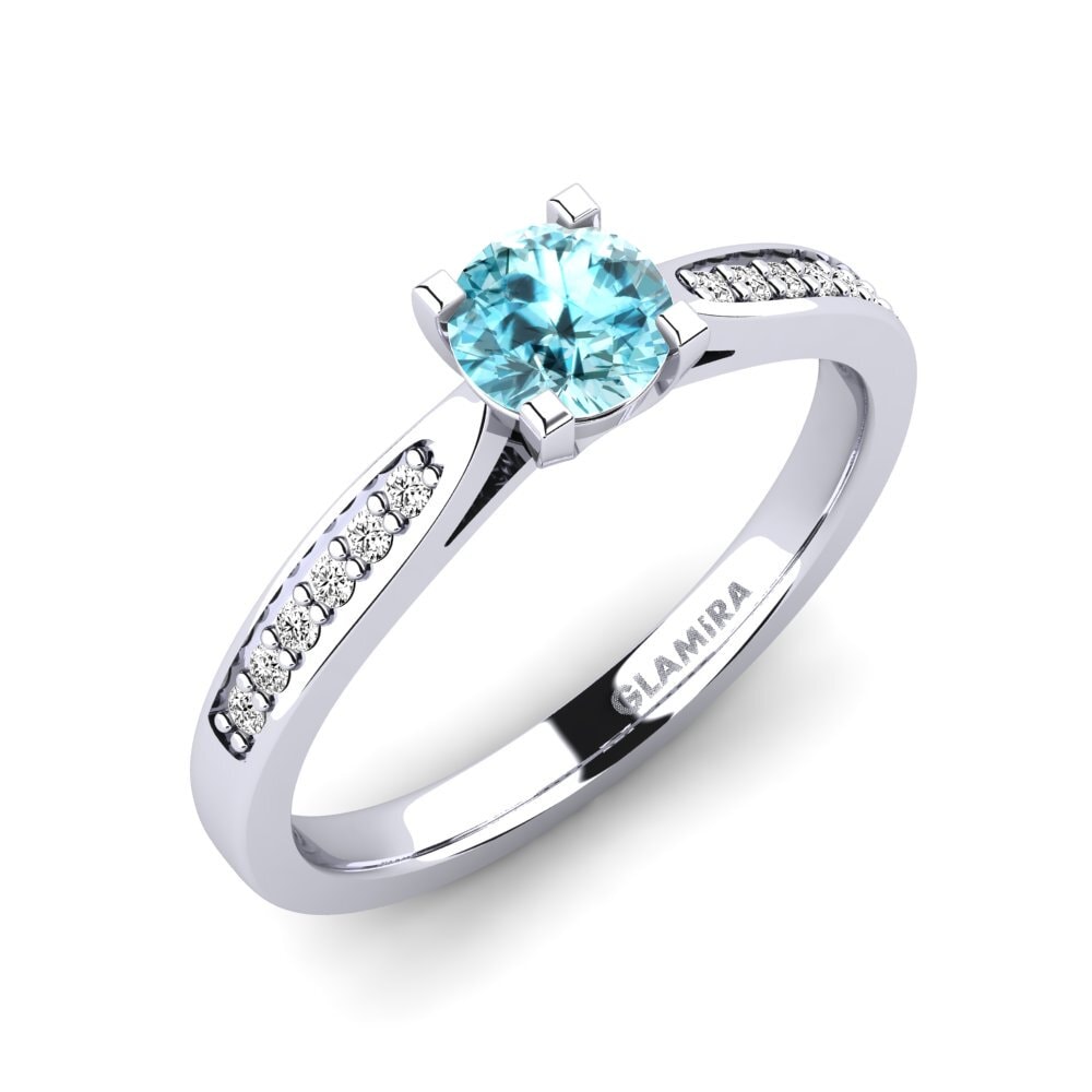 Blue Zircon Engagement Ring Alina