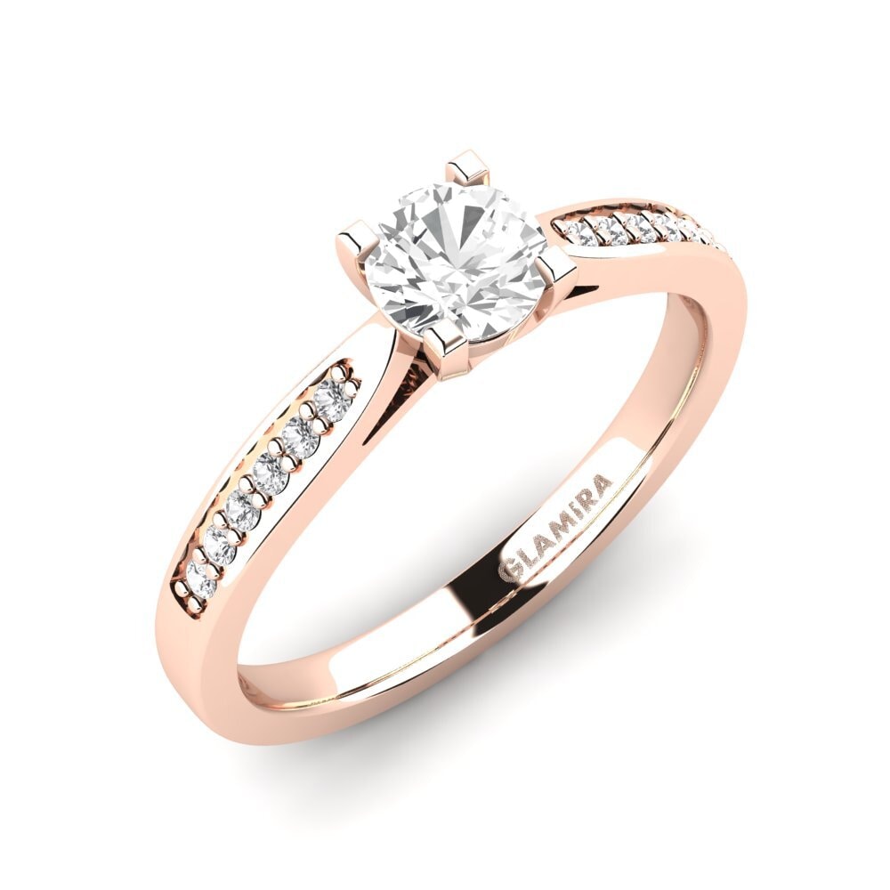 14ct Rose Gold White sapphire Engagement Ring Alina