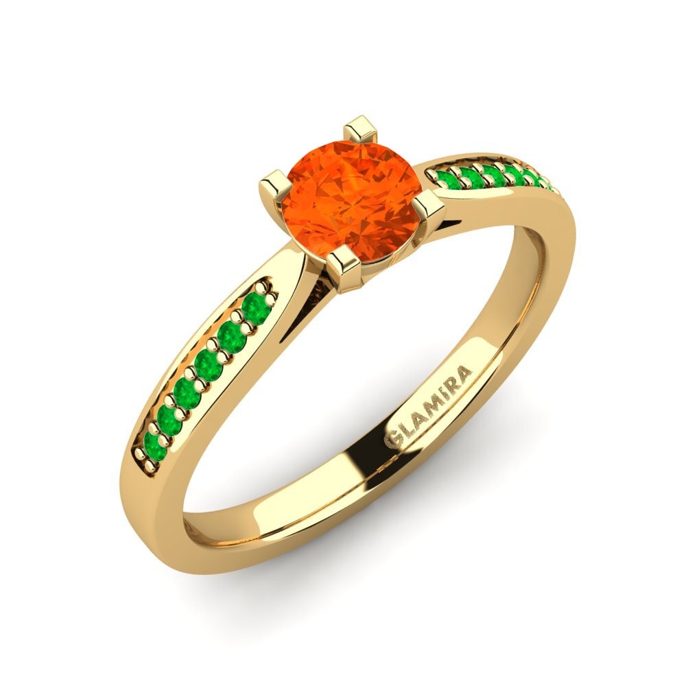 9ct Yellow Gold Fire Opal Engagement Ring Alina