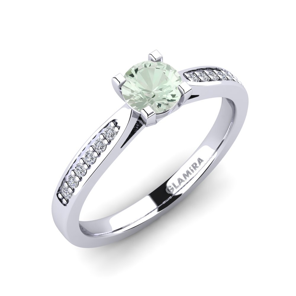 Green Amethyst Engagement Ring Alina