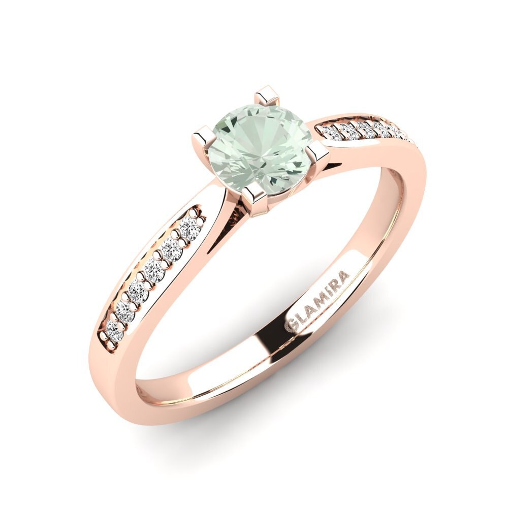 14ct Rose Gold Green Amethyst Engagement Ring Alina