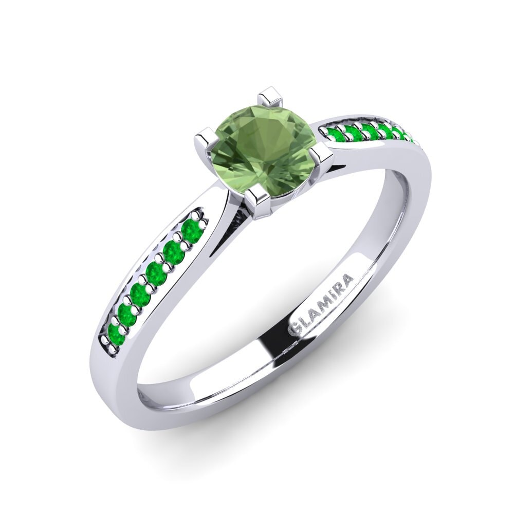 Zafiro Verde Anillo de compromiso Alina