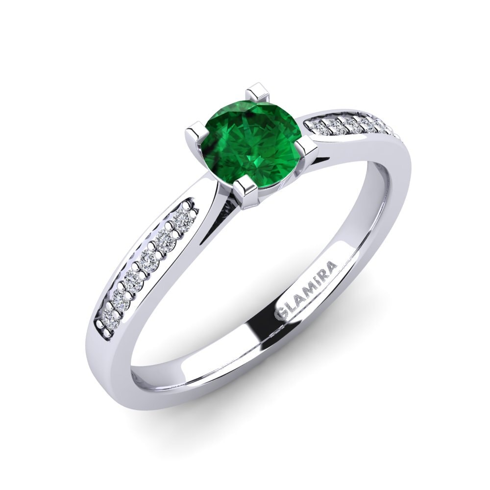 Emerald (Lab Created) Engagement Ring Alina
