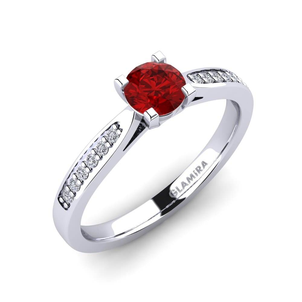 Ruby (Lab Created) Engagement Ring Alina