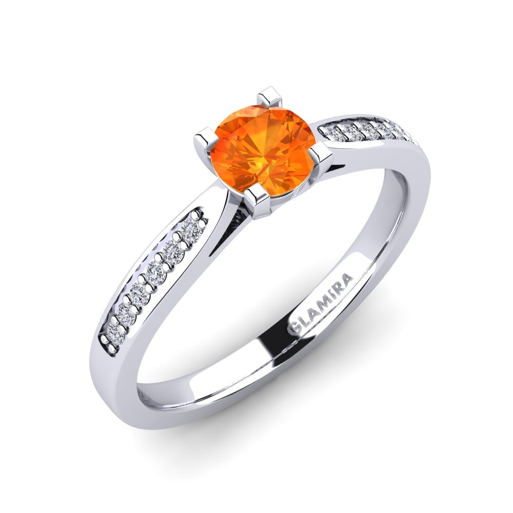 Orange Sapphire Engagement Ring Alina
