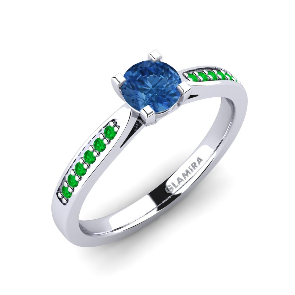 Dark Blue Zirconia Engagement Ring Alina