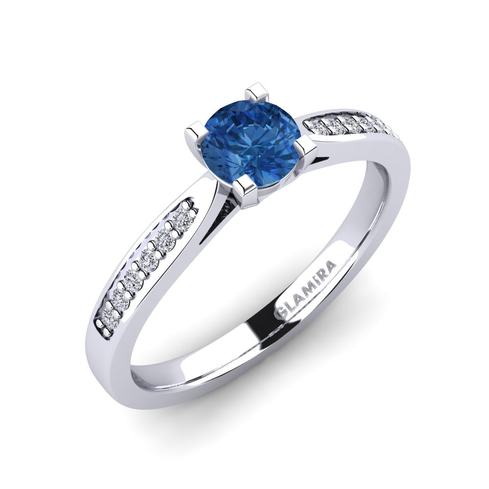 Dark Blue Zirconia Engagement Ring Alina