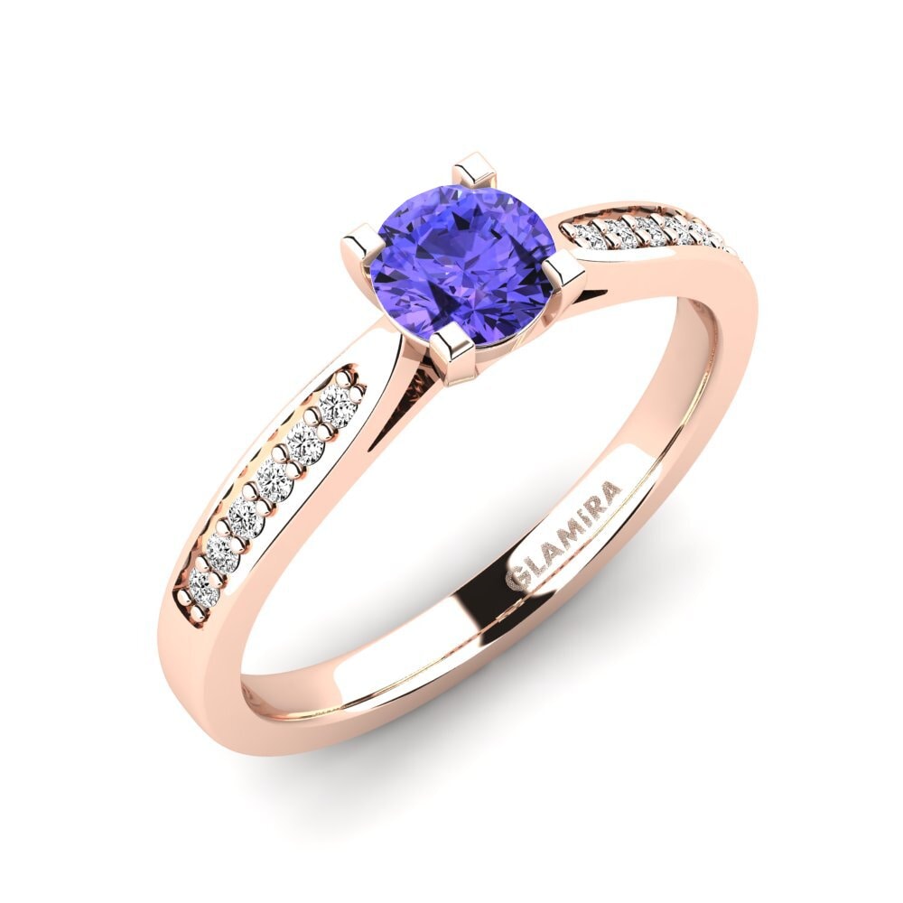 14k Oro Rosa Tanzanita Anillo de compromiso Alina