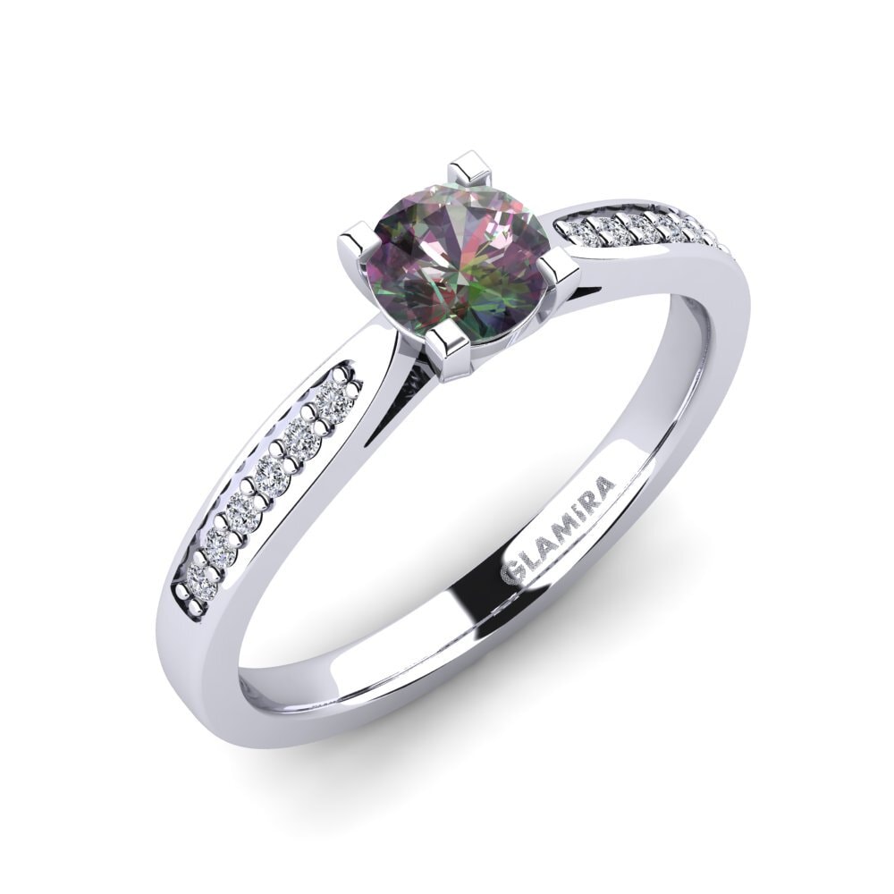 950 Platinum Mystic Topaz Engagement Ring Alina