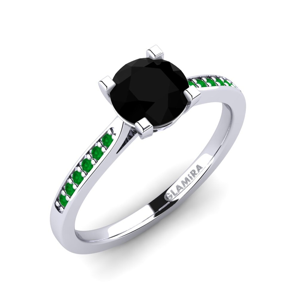 Black Sapphire Engagement Ring Alina 1.0 crt