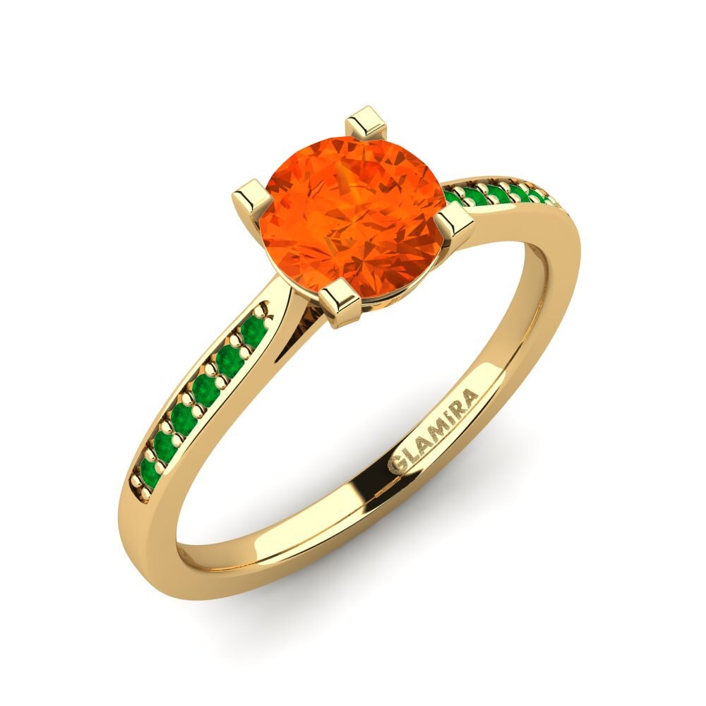 9ct Yellow Gold Fire Opal Engagement Ring Alina 1.0 crt