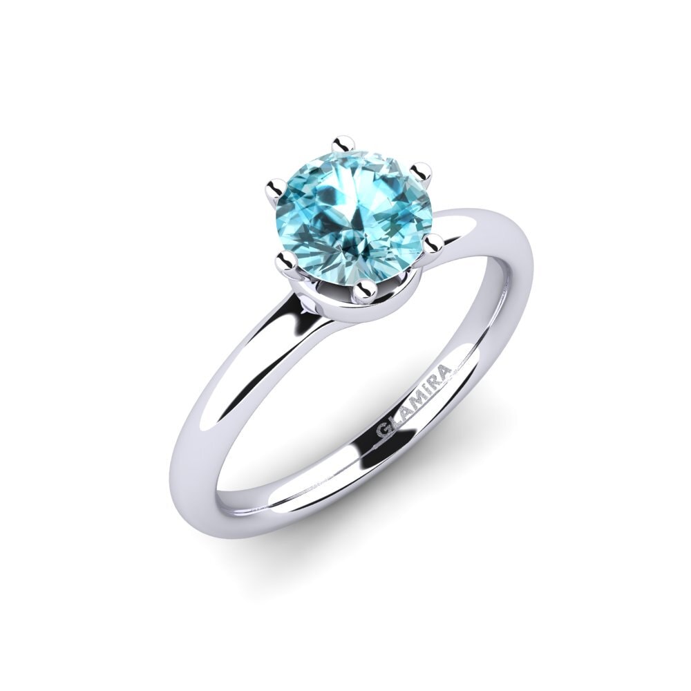 Blue Zircon Engagement Ring Almira 1.0 crt