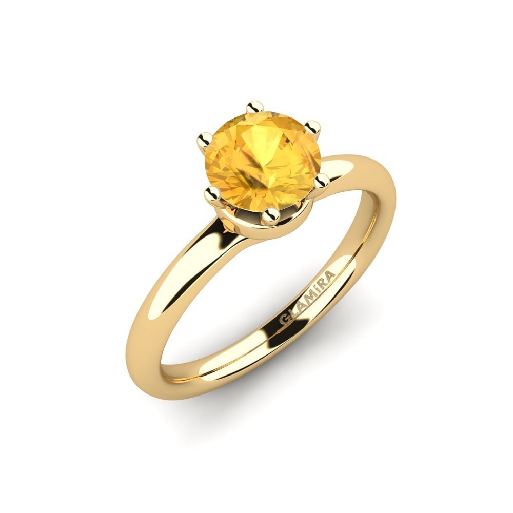 18k Oro Amarillo Citrino Anillo de compromiso Almira 1.0 crt