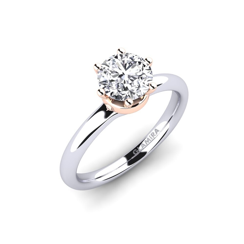 14ct White / Rose Gold Diamond Engagement Ring Almira 1.0 crt