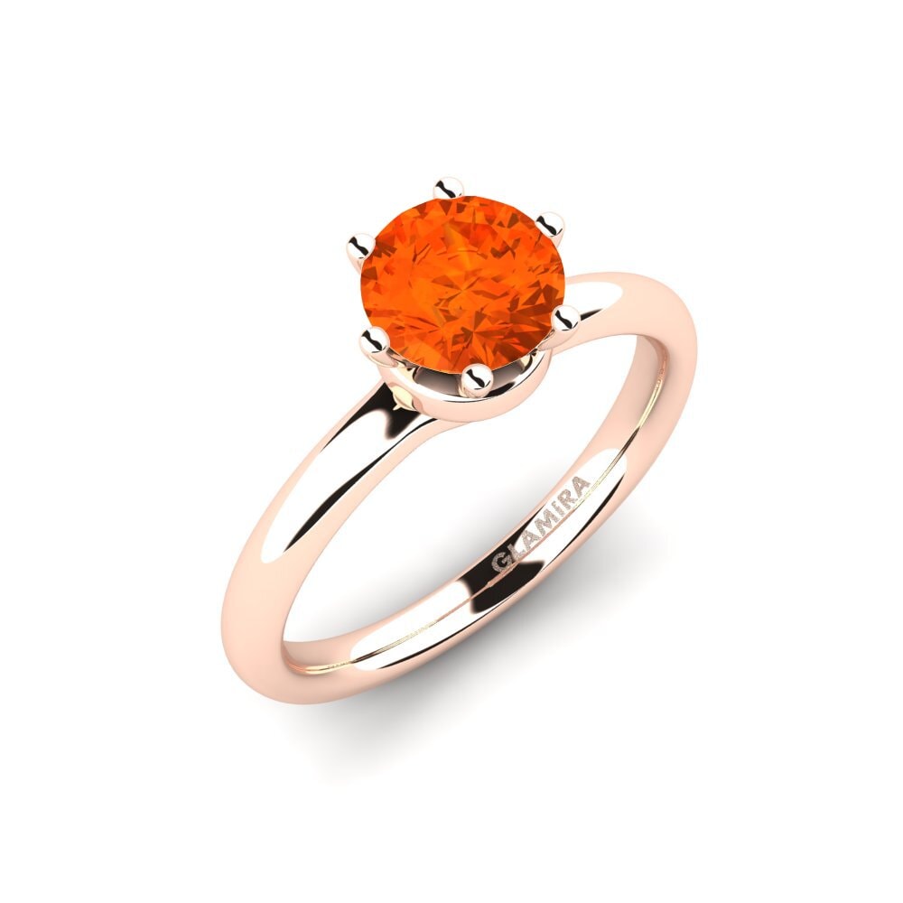 14ct Rose Gold Fire Opal Engagement Ring Almira 1.0 crt