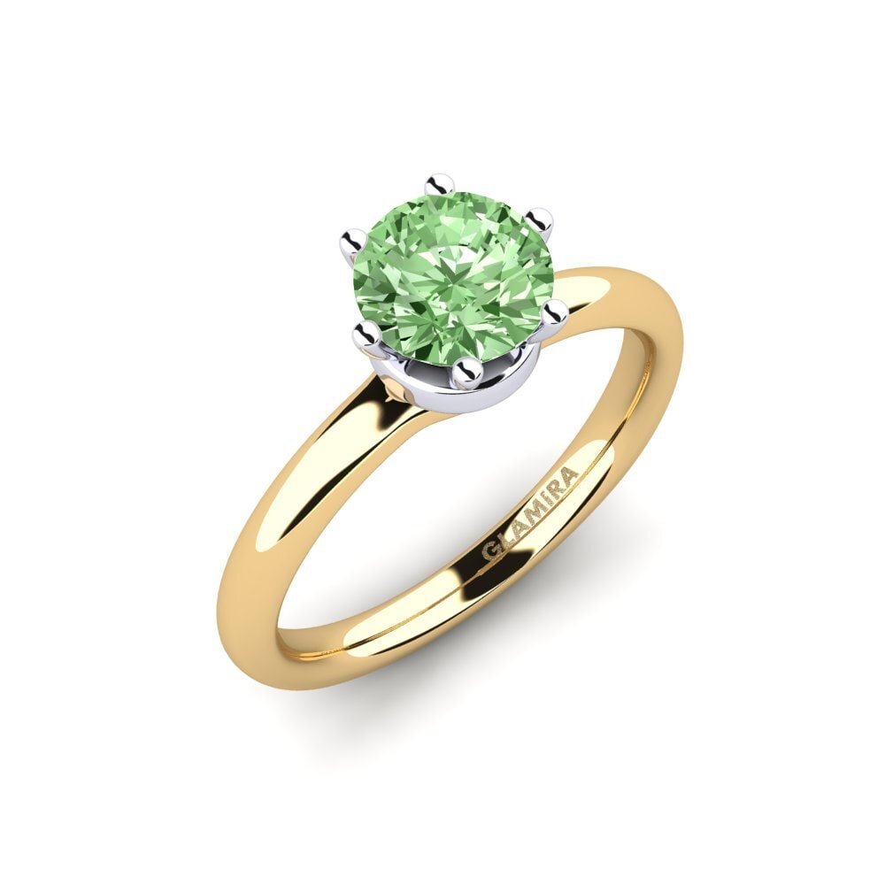9k Oro Amarillo & Blanco Anillo de compromiso Almira 1.0 crt
