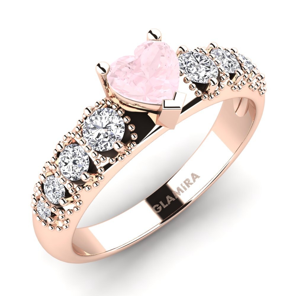9k Rose Gold Rose Quartz Engagement Ring Alonnisos