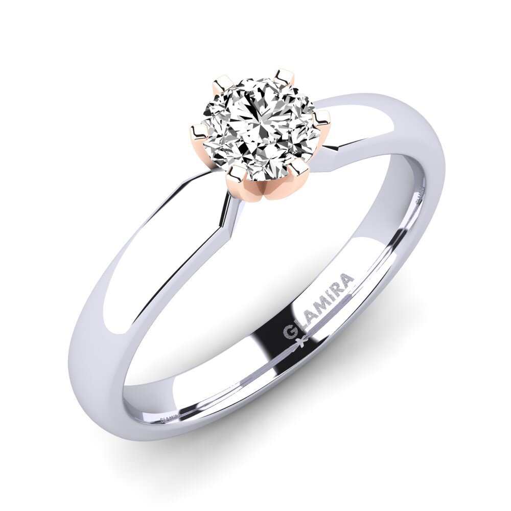 9ct White / Rose Gold Moissanite Engagement Ring Amanda 0.5crt
