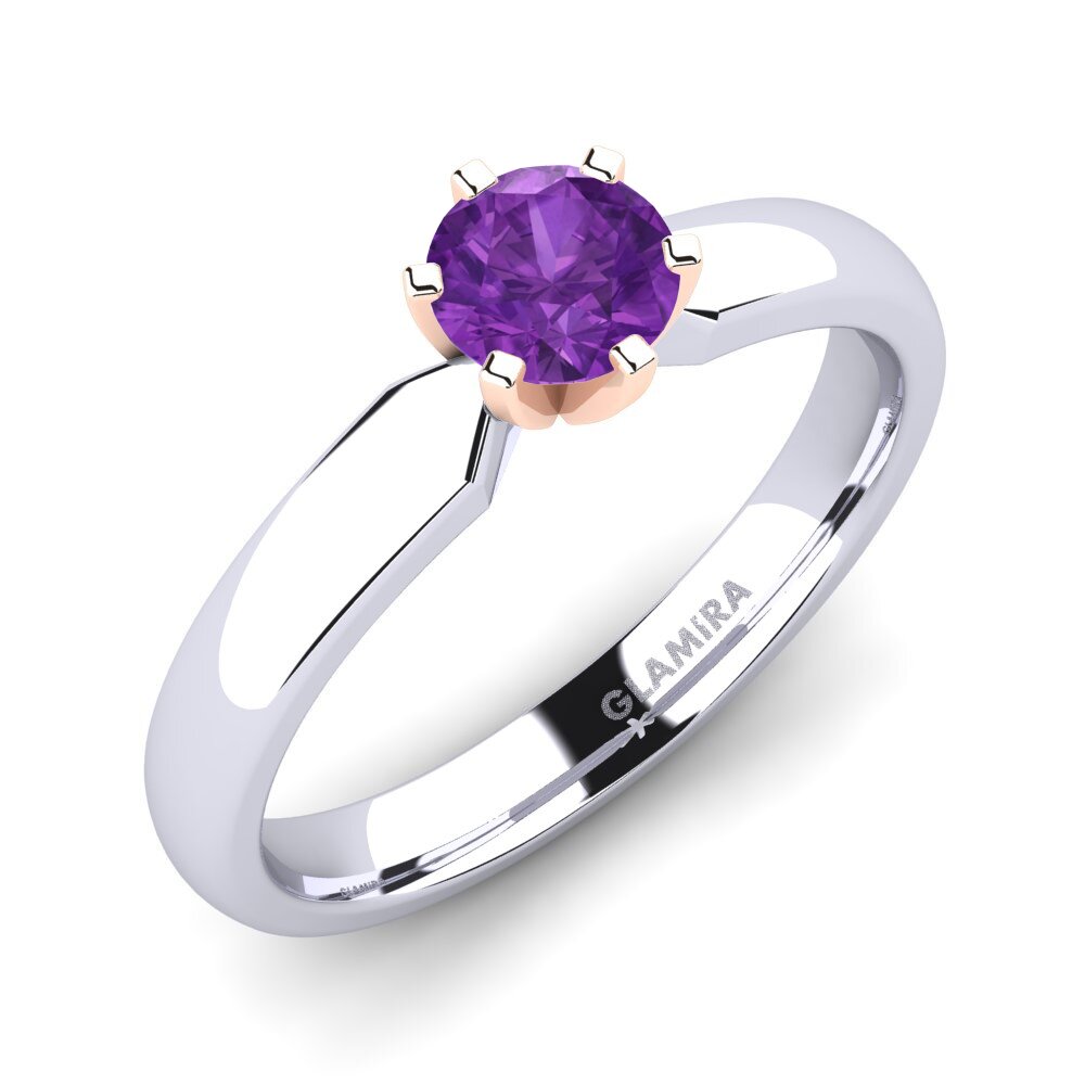 14ct White / Rose Gold Amethyst Engagement Ring Amanda 0.5crt