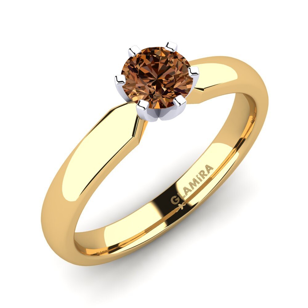 18k Oro Amarillo & Blanco Anillo de compromiso Amanda 0.5crt