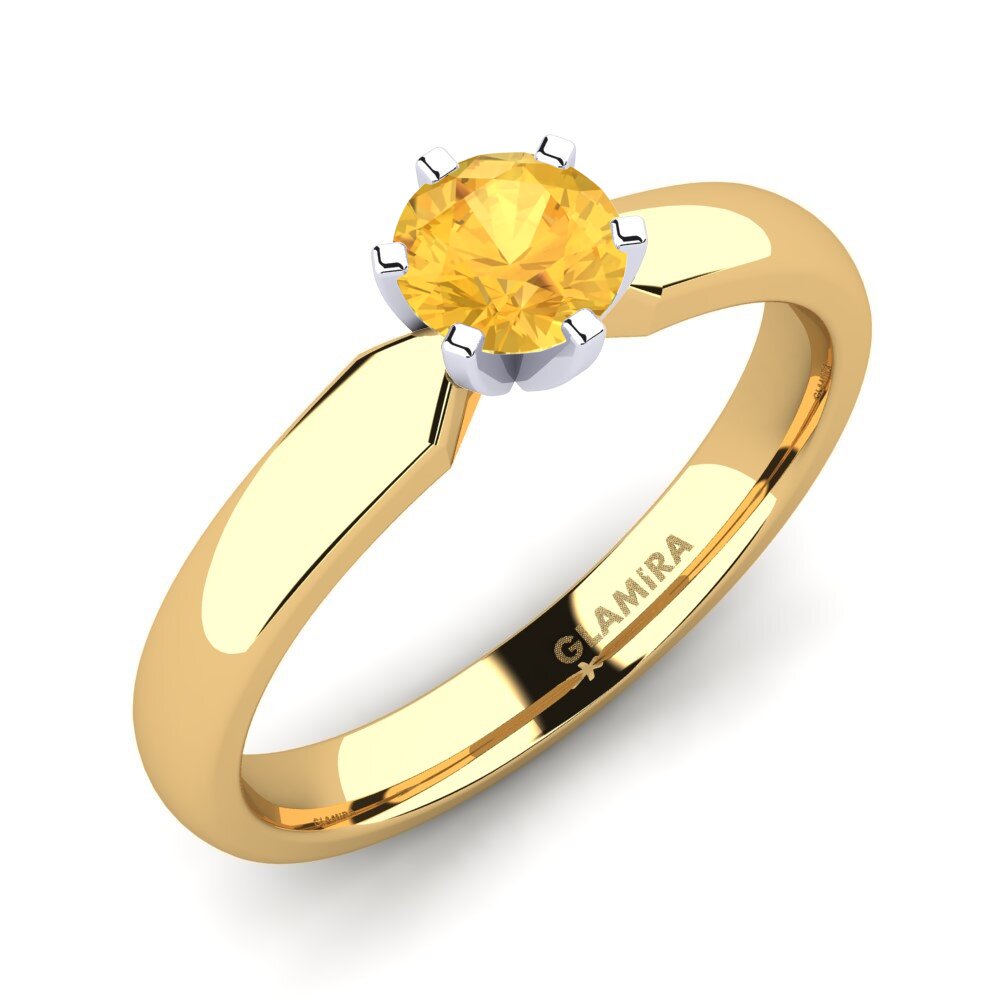14ct Yellow / White Gold Citrine Engagement Ring Amanda 0.5crt