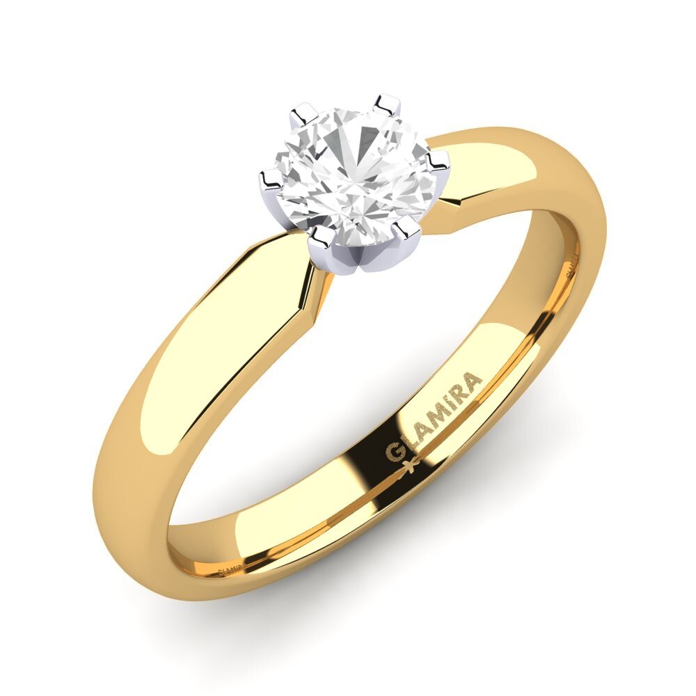 14ct Yellow / White Gold White sapphire Engagement Ring Amanda 0.5crt