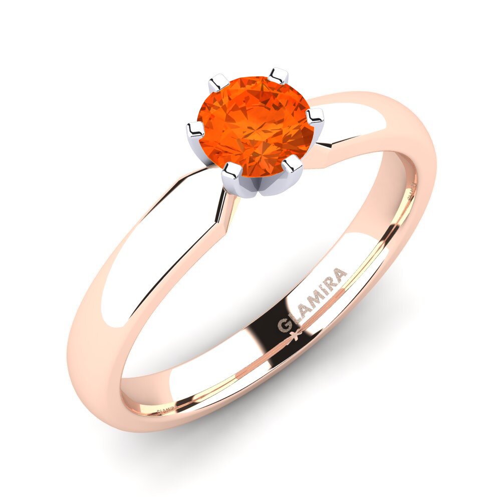 14ct Rose / White Gold Fire-Opal Engagement Ring Amanda 0.5crt