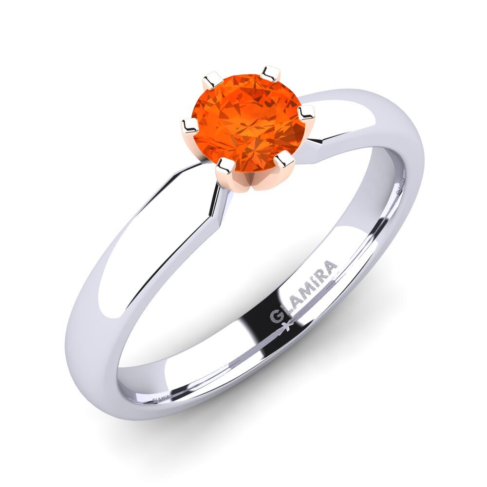 14ct White / Rose Gold Fire-Opal Engagement Ring Amanda 0.5crt