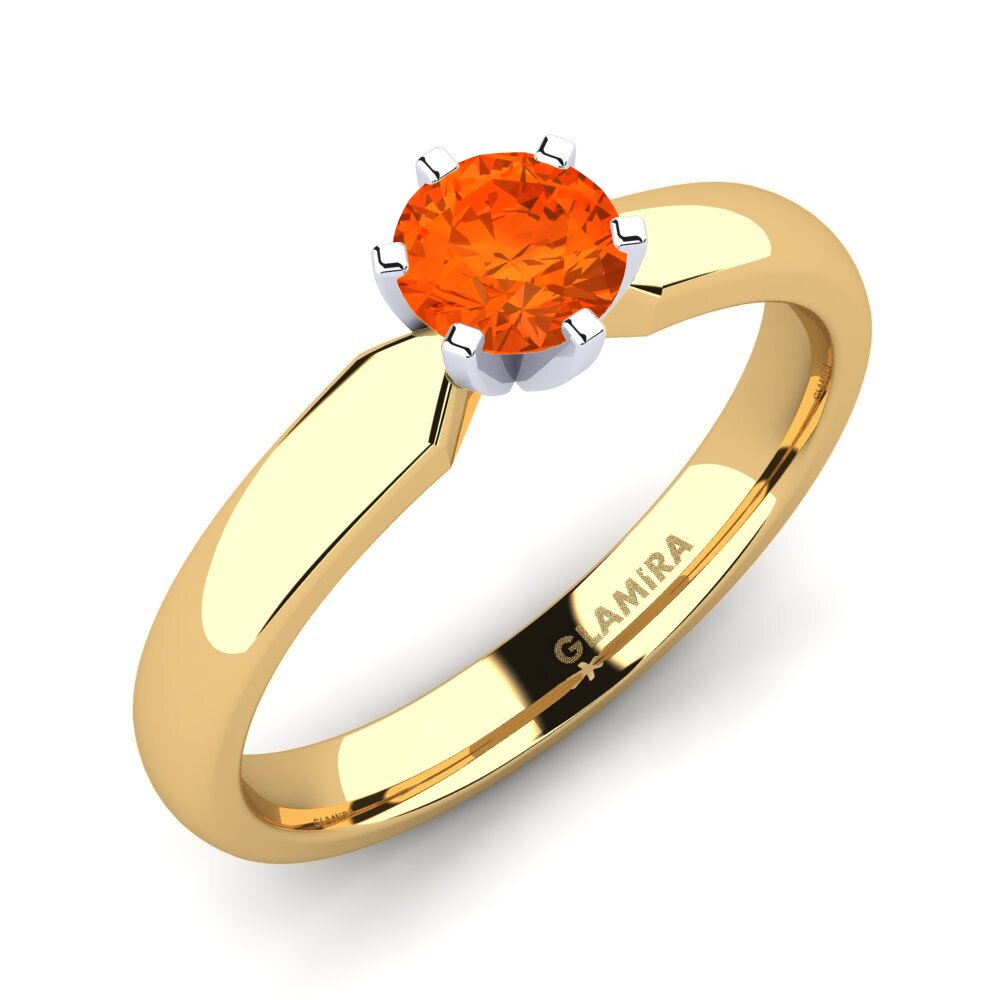 14ct Yellow / White Gold Fire-Opal Engagement Ring Amanda 0.5crt
