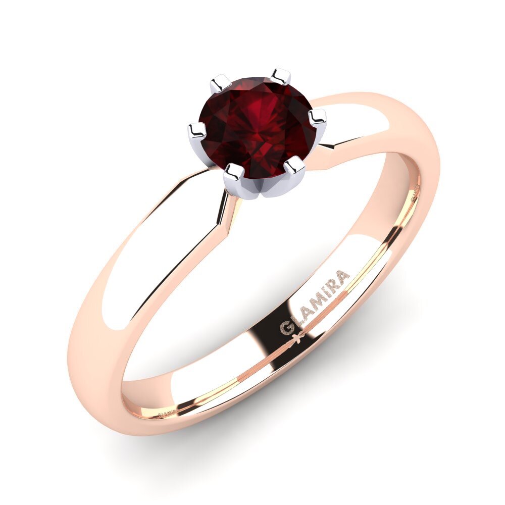 14ct Rose / White Gold Garnet Engagement Ring Amanda 0.5crt