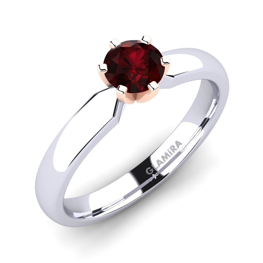 14ct White / Rose Gold Garnet Engagement Ring Amanda 0.5crt