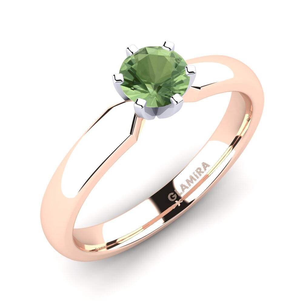 14ct Rose & White Gold Green Sapphire Engagement Ring Amanda 0.5crt