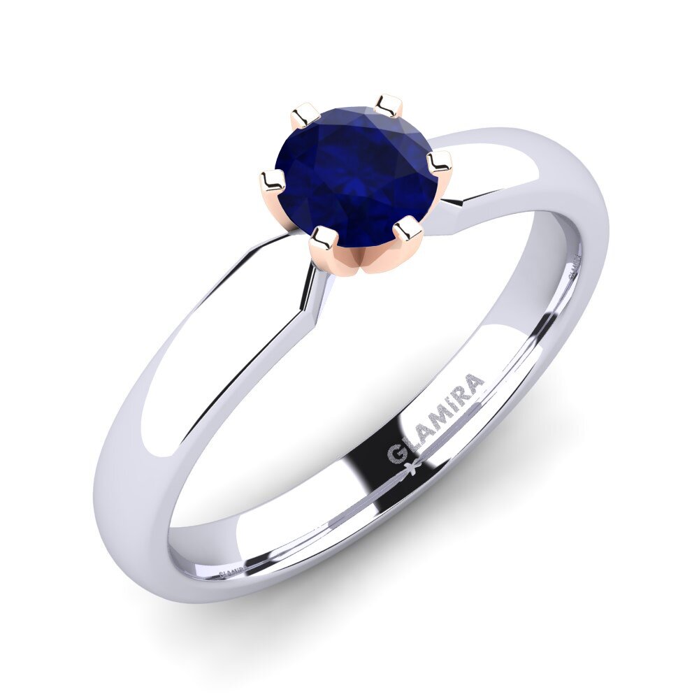 14ct White / Rose Gold Sapphire Engagement Ring Amanda 0.5crt