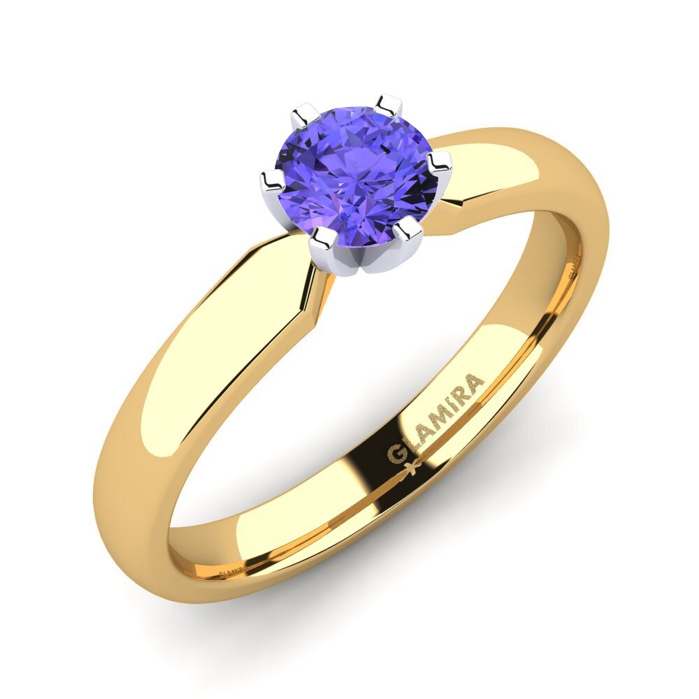 14ct Yellow / White Gold Tanzanite Engagement Ring Amanda 0.5crt