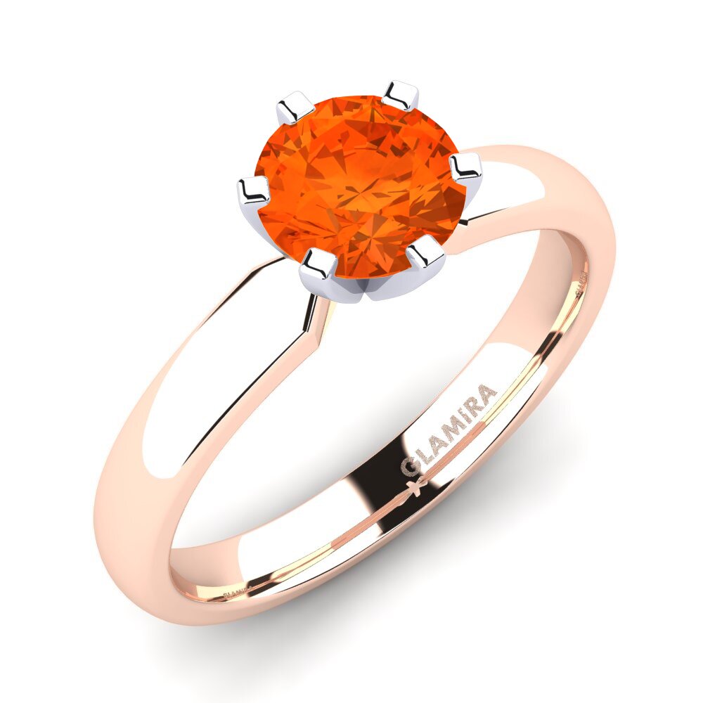 14ct Rose / White Gold Fire-Opal Engagement Ring Amanda 1.0crt