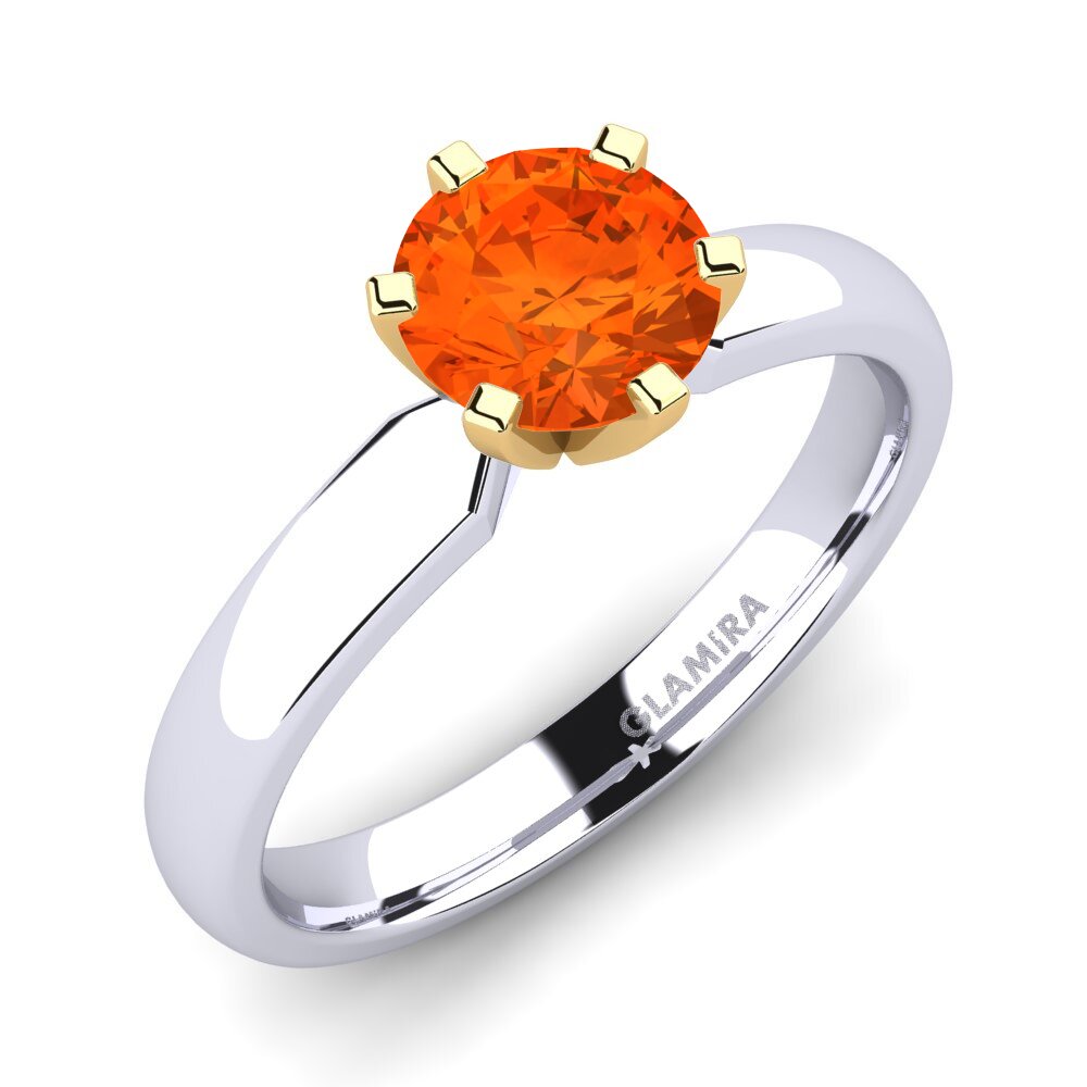 14ct White / Yellow Gold Fire-Opal Engagement Ring Amanda 1.0crt
