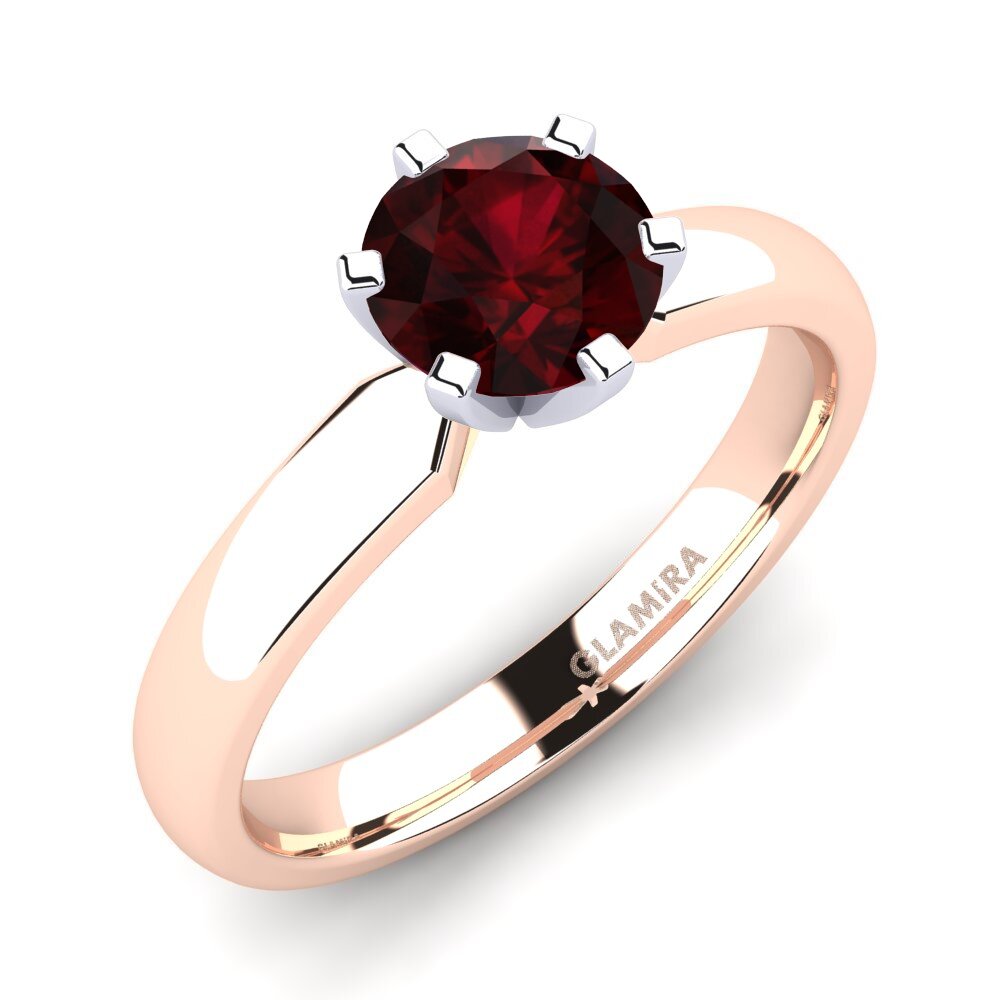 9ct Rose / White Gold Garnet Engagement Ring Amanda 1.0crt