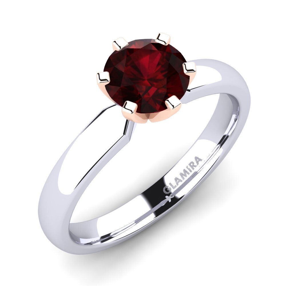 14ct White / Rose Gold Garnet Engagement Ring Amanda 1.0crt