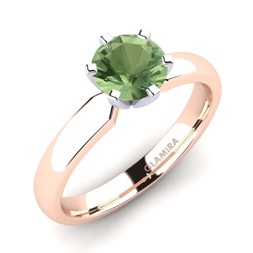 14ct Rose & White Gold Green Sapphire Engagement Ring Amanda 1.0crt
