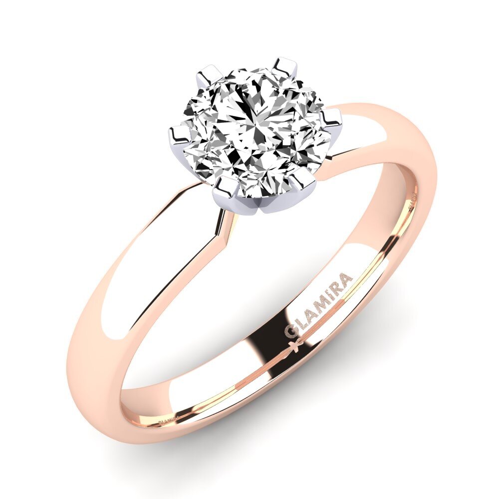 9ct Rose / White Gold Moissanite Engagement Ring Amanda 1.0crt