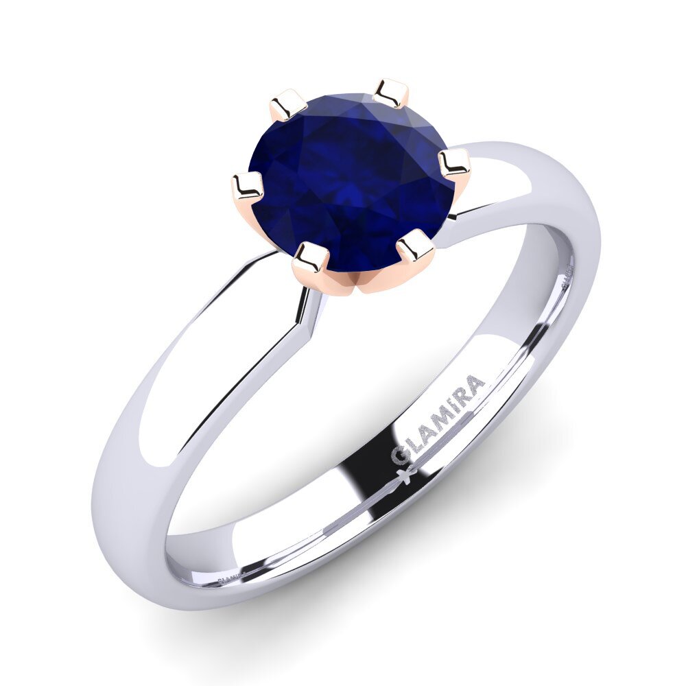 14ct White / Rose Gold Sapphire Engagement Ring Amanda 1.0crt