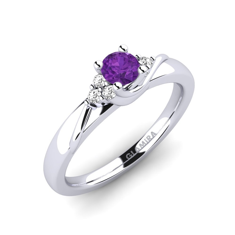 Bague En Argent 925 Avec Améthyste - Pièce Unique Faite Main Pour Femme