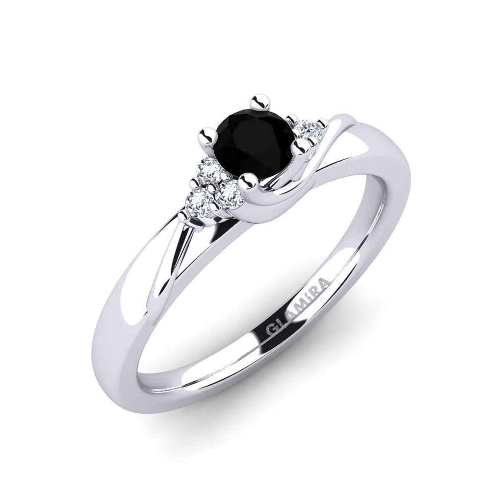 Black Onyx Engagement Ring Amaya