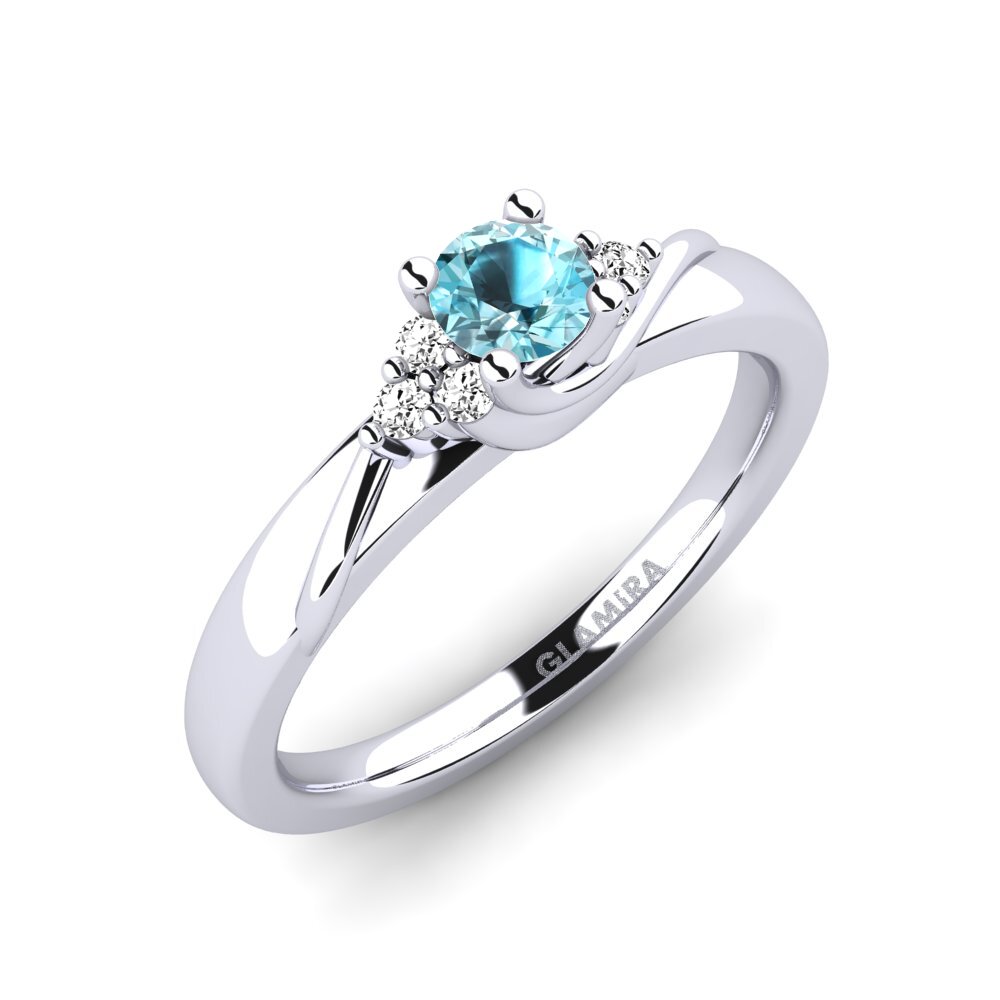 Blue Zircon Engagement Ring Amaya